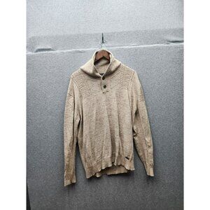 Buckle Black Mens XL Pullover Sweater With Shawl Collar